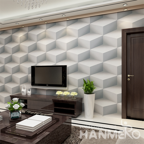 Hanmero 3D Simple Vinyl Embossing Wallpaper Light Grey