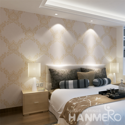 Hanmero European Style PVC Embossed Damask Wall paper