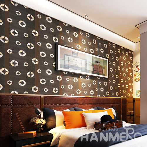 Hanmero Geometric Textured 3D Embossing Relief Vinyl Wallpaper