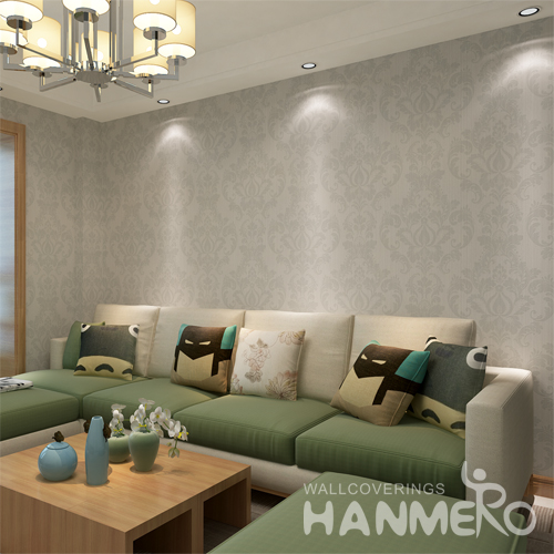 Hanmero Non woven Fabrics Rotary Screen Foam Wallpaper Light Gray