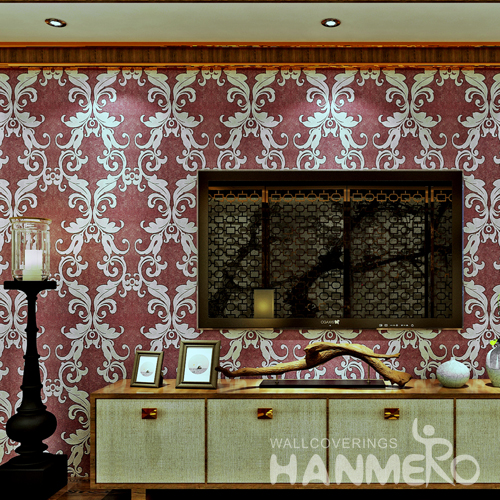 Hanmero Italian Deep Embossed Wallpaper Rolls Red