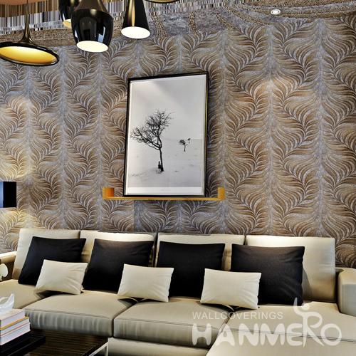 Hanmero 3D Modern Deep Embossed Wallpaper Rolls Bronze