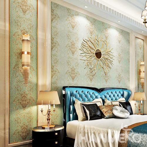 Hanmero Luxury Vintage Deep Embossed Wallpaper Rolls Green