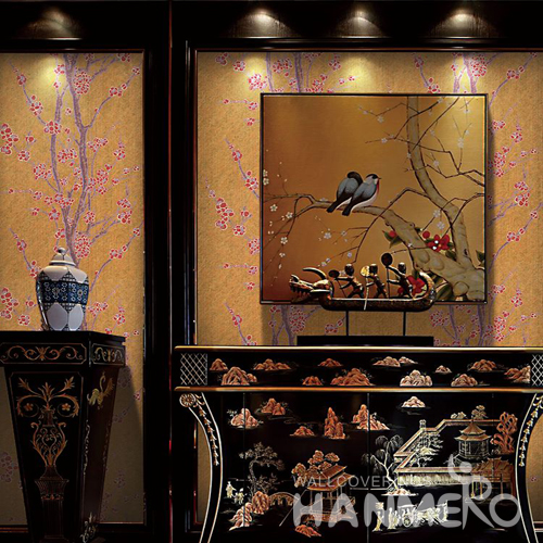 Hanmero New Technology Wet Embossing Wallpaper Rolls for Living Room