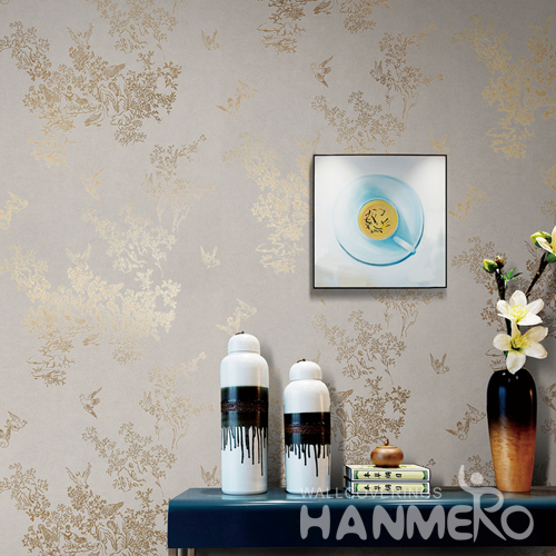 Hanmero New Technology Bronzing Wallpaper Rolls for Living TV Background