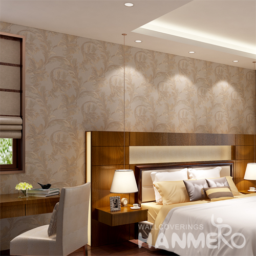 Hanmero Deep Embossed Leaves Textured Wallpaper Rolls