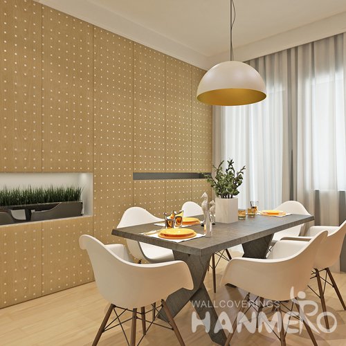 HANMERO Imitation Wood Grain Small Silver Color Square Ornament Design Peel and Stick Wall paper Murals Stickers