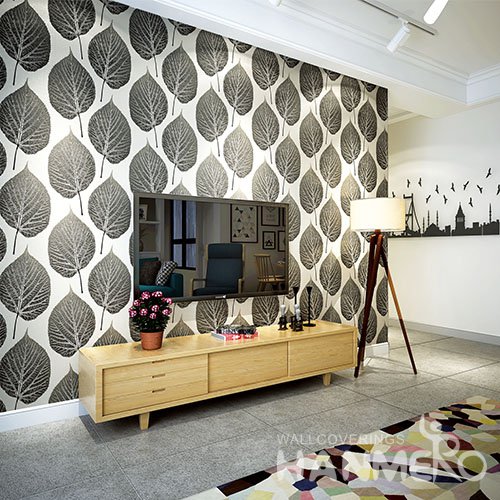HANMERO 3D Natural Embossing PVC Wallpaper Black Home Decor
