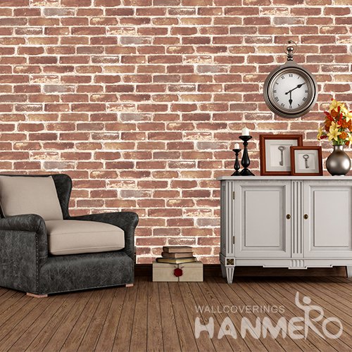 HANMERO 3D Modern Embossing PVC Wallpaper Red Home Decor