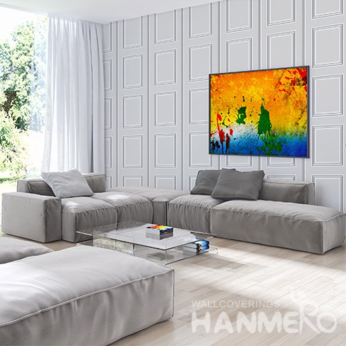 HANMERO 3D Modern Embossing PVC Wallpaper Gray Home Decor