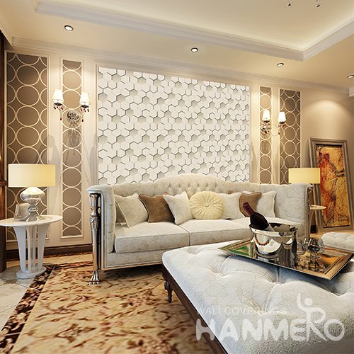 HANMERO 3D Modern Embossing PVC Wallpaper Yellow Home Decor