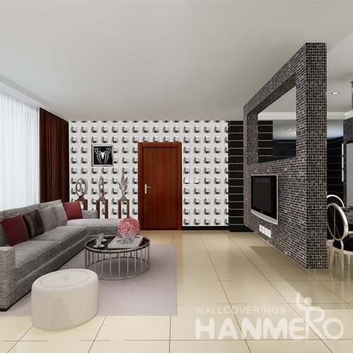 HANMERO 3D Modern Embossing PVC Wallpaper Gray Home Decor