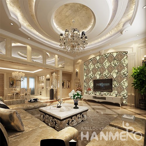 HANMERO 3D European Embossing PVC Wallpaper Yellow Home Decor