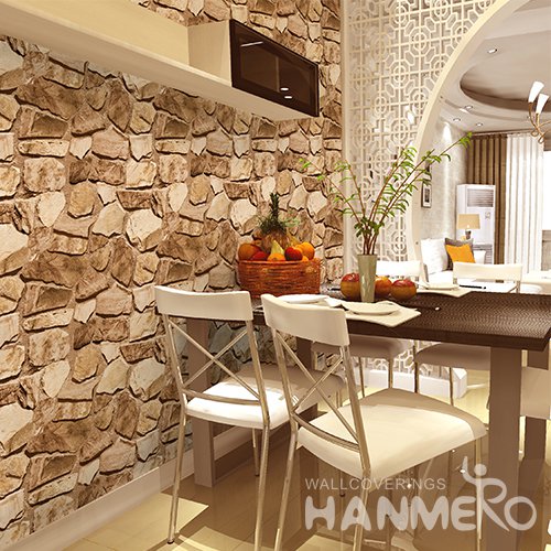 HANMERO 3D Rural Embossing PVC Wallpaper Yellow Home Decor