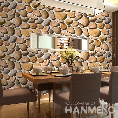 HANMERO 3D Rural Embossing PVC Wallpaper Yellow Home Decor