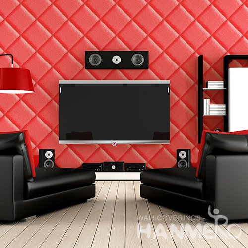 HANMERO 3D Modern Embossing PVC Wallpaper Red Home Decor