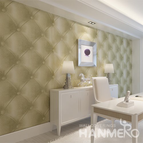 HANMERO 3D Modern Embossing PVC Wallpaper Yellow Home Decor