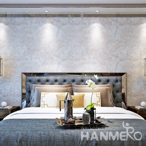 HANMERO Retro Style Embossing PVC Wallpaper Gray Home Decor