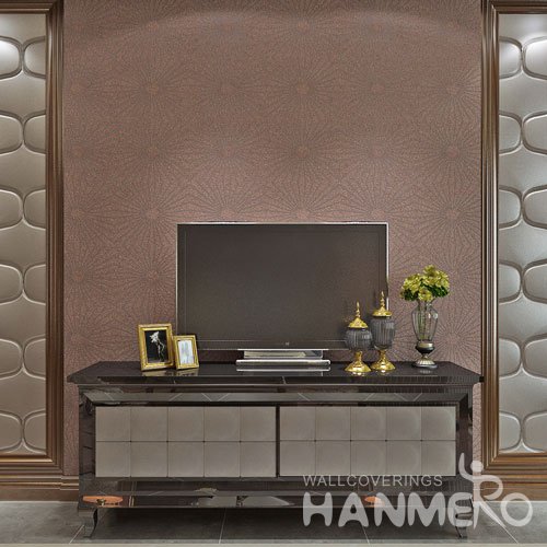 HANMERO Retro Style Embossing PVC Wallpaper Brown Home Decor