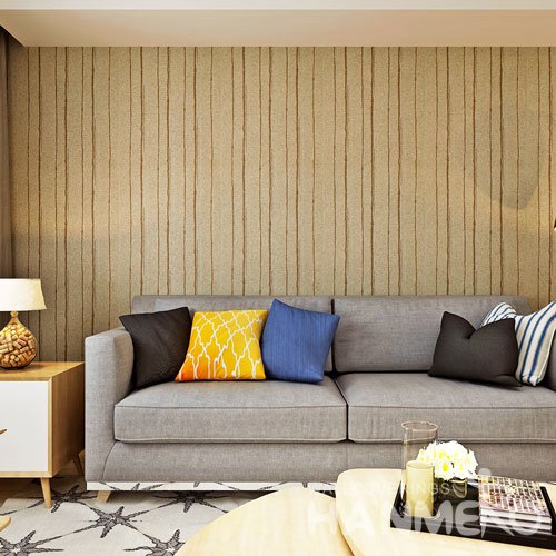 HANMERO Modern Style Embossing PVC Wallpaper Yellow Home Decor