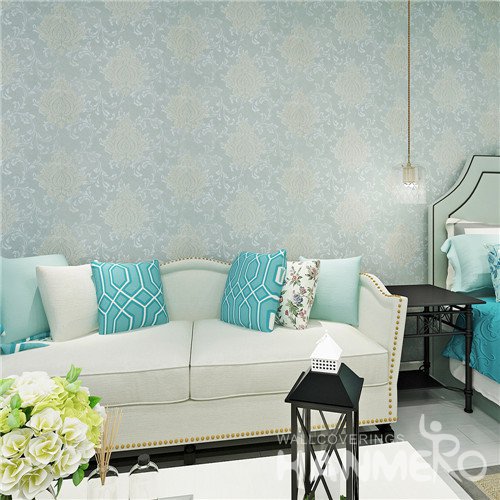 Embossed Waterproof Damask PVC Wallpaper for Bedroom