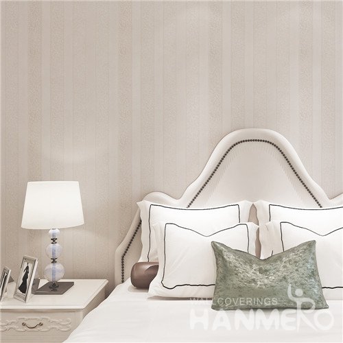 HANMERO Modern Stripe Light Color PVC Embossed Wallpaper For Bedroom