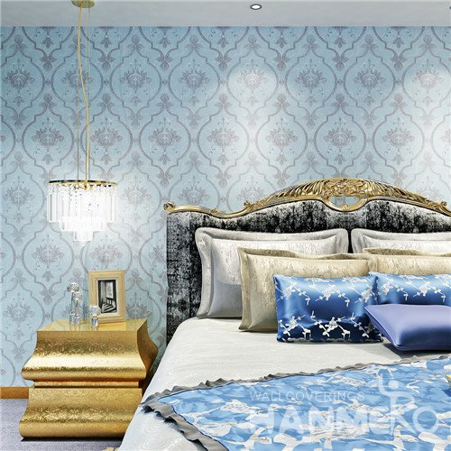 HANMERO European Sky Blue Vinyl Wallpaper for Bedding Room