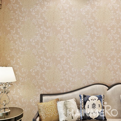 HANMERO Champagne Color European Floral High End PVC Wallpaper