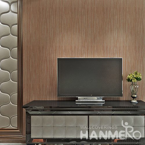 HANMERO Red Brown Modern Simple Wallpaper Embossed Solid Color PVC Wallpaper