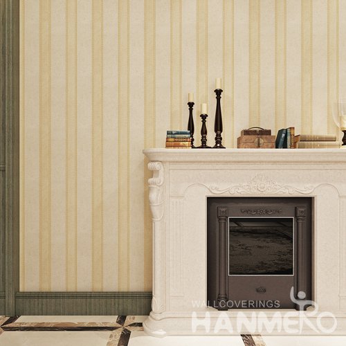 HANMERO Modern Golden Stripes Simple Embossed PVC SGS Wallpaper