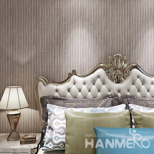 HANMERO Brown Stripes Modern Removable Simple PVC Wallpaper For Wall