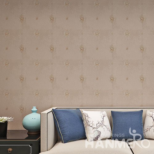 HANMERO European Flowers Design Brown Soundproof PVC Wallpaper