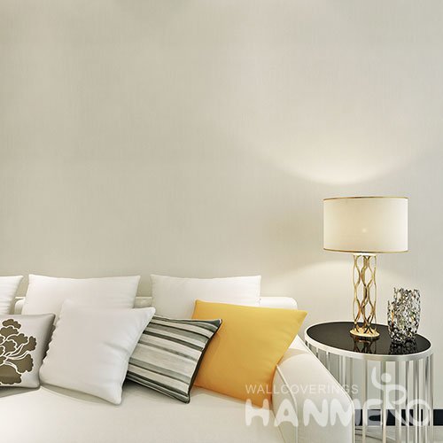 HANMERO PVC Beige Pure Color Modern Simple Decorative Embossed Wallpaper