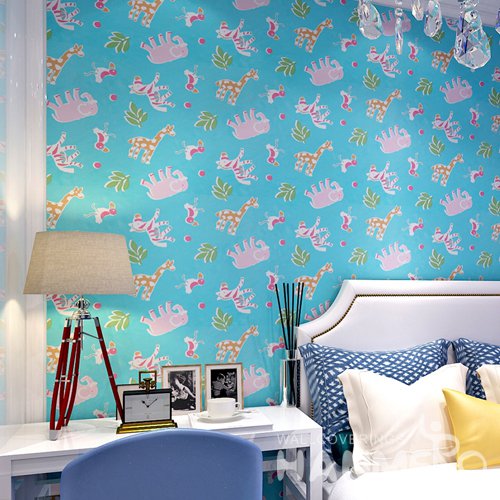 HANMERO Modern Cartoon Blue Peel and Stick Wall paper Removable Stickers