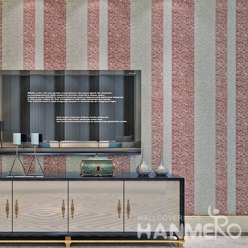 HANMERO Modern Stripe Red And White and Stick Wall paper Removable Stickers