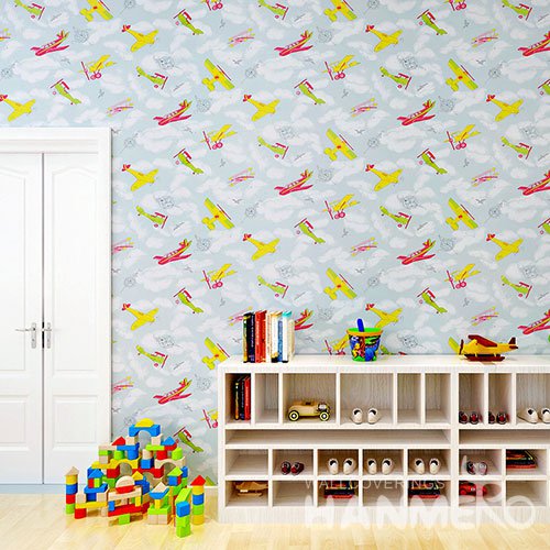 HANMERO Modern Cartoon Blue Peel and Stick Wall paper Removable Stickers