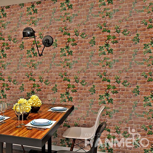 HANMERO Modern Imitation Brick Red Peel and Stick Wall paper Removable Stickers
