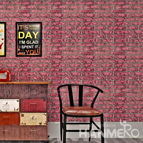 HANMERO Modern Imitation Brick Red Peel and Stick Wall paper Removable Stickers