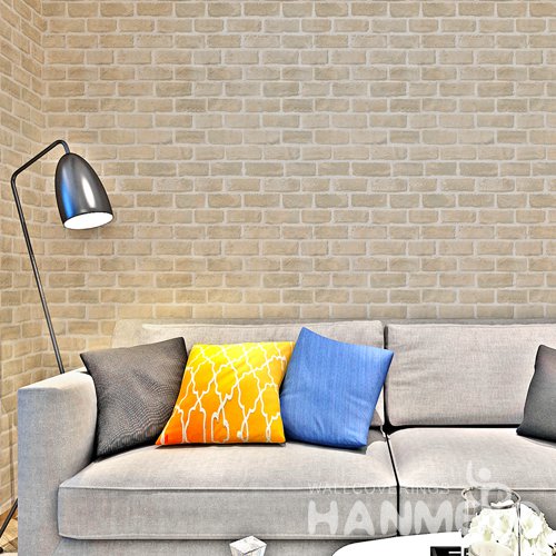 HANMERO Modern Imitation Brick Yellow Peel and Stick Wall paper Removable Stickers