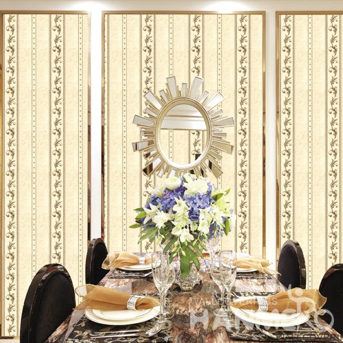 HANMERO European Yellow Embossed Vinyl PVC Wallpaper Home Decor