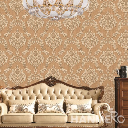 HANMERO European Orange Embossed Vinyl PVC Wallpaper Home Decor