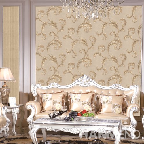 HANMERO Vintage Yellow Embossed Vinyl PVC Wallpaper Home Decor