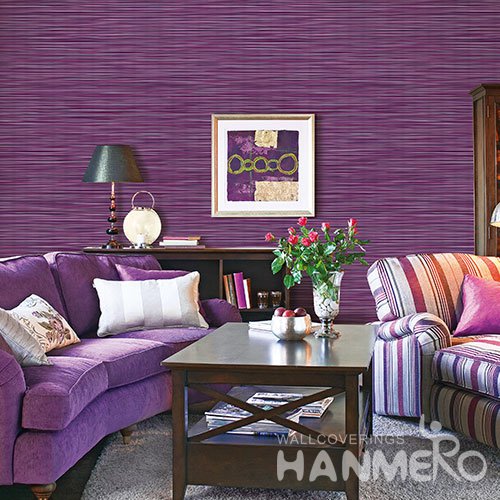 HANMERO Modern Purple Embossed Vinyl Wall Paper Murals 0.53*10M/roll Home Decor