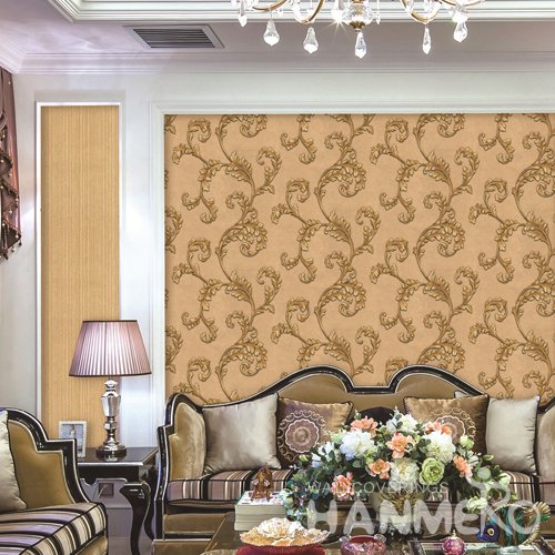 HANMERO European Gold Embossed Vinyl PVC Wallpaper 1.06*15.6M/Roll Home Decor