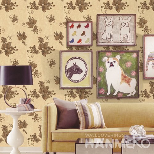 HANMERO Rural Gold Embossed Vinyl PVC Wallpaper 1.06*15.6M/Roll Home Decor