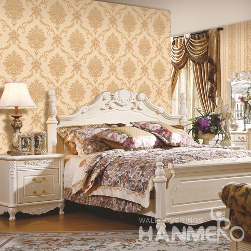 HANMERO European Gold Embossed Vinyl PVC Wallpaper 1.06*15.6M/Roll Home Decor