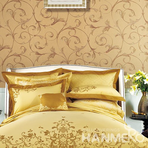 HANMERO Modern Yellow Embossed Vinyl Wall Paper Murals 0.53*10M/roll Home Decor