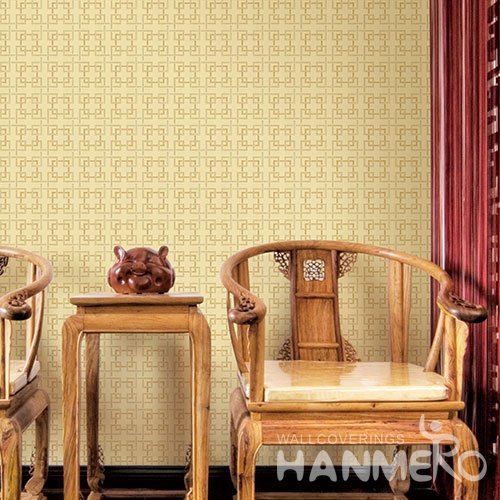 HANMERO Modern  Yellow Embossed Vinyl Wall Paper Murals 0.53*10M/roll Home Decor