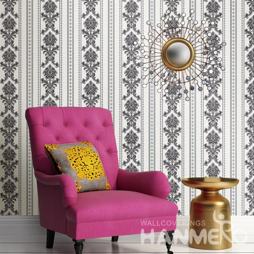 HANMERO European Grey Embossed Vinyl Wall Paper Murals 0.53*10M/roll Home Decor