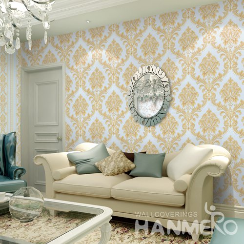 HANMERO European Gold Embossed Vinyl Wall Paper Murals 0.53*10M/roll Home Decor